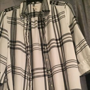 Westbound white and black plaid flannel shirt.